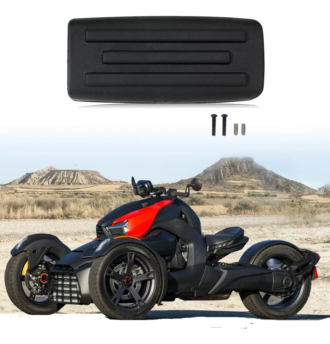 Pedal de Freno Grande Negro para Can-Am Ryker - Reposapiés Mejorado para Mayor Control y Comodidad - Accesorios de Motocicleta de Alta Calidad