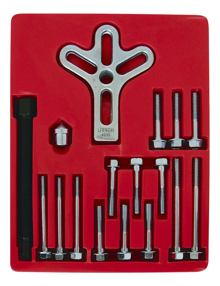 Juego Extractor Automotriz Tipo Pata De Gallo 17 Piezas: Herramienta Profesional para Desmontaje de Ruedas y Partes Mecánicas | Kit Esencial para Taller