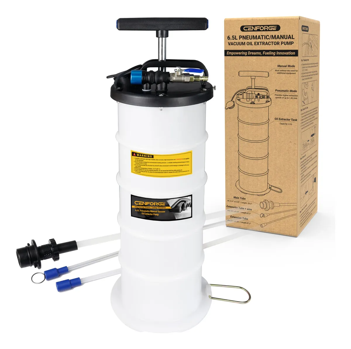 Bomba Extractora de Aceite Neumática y Manual 6.5 Litros para Automóviles y Taller Mecánico - Extracción Rápida y Limpia de Fluidos