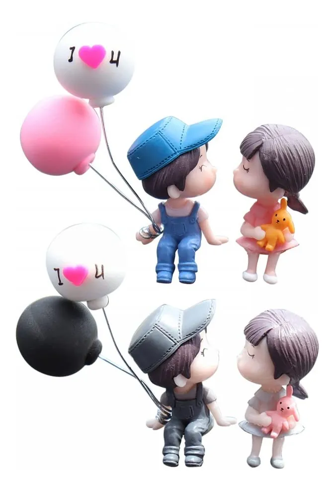 Adornos para Coche Mini Globos Dibujos Animados (4 Unidades) - Decoración Interior y Exterior para Vehículos - Accesorios Divertidos y Originales