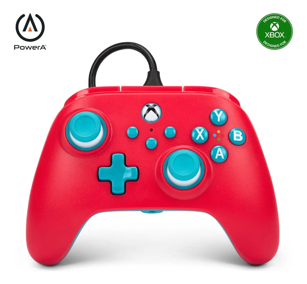 Controlador Cableado PowerA Nano para Xbox Series XS - Precisión y Rendimiento Mejorados en Rojo Vibrante - Diseñado para Gamers Exigentes