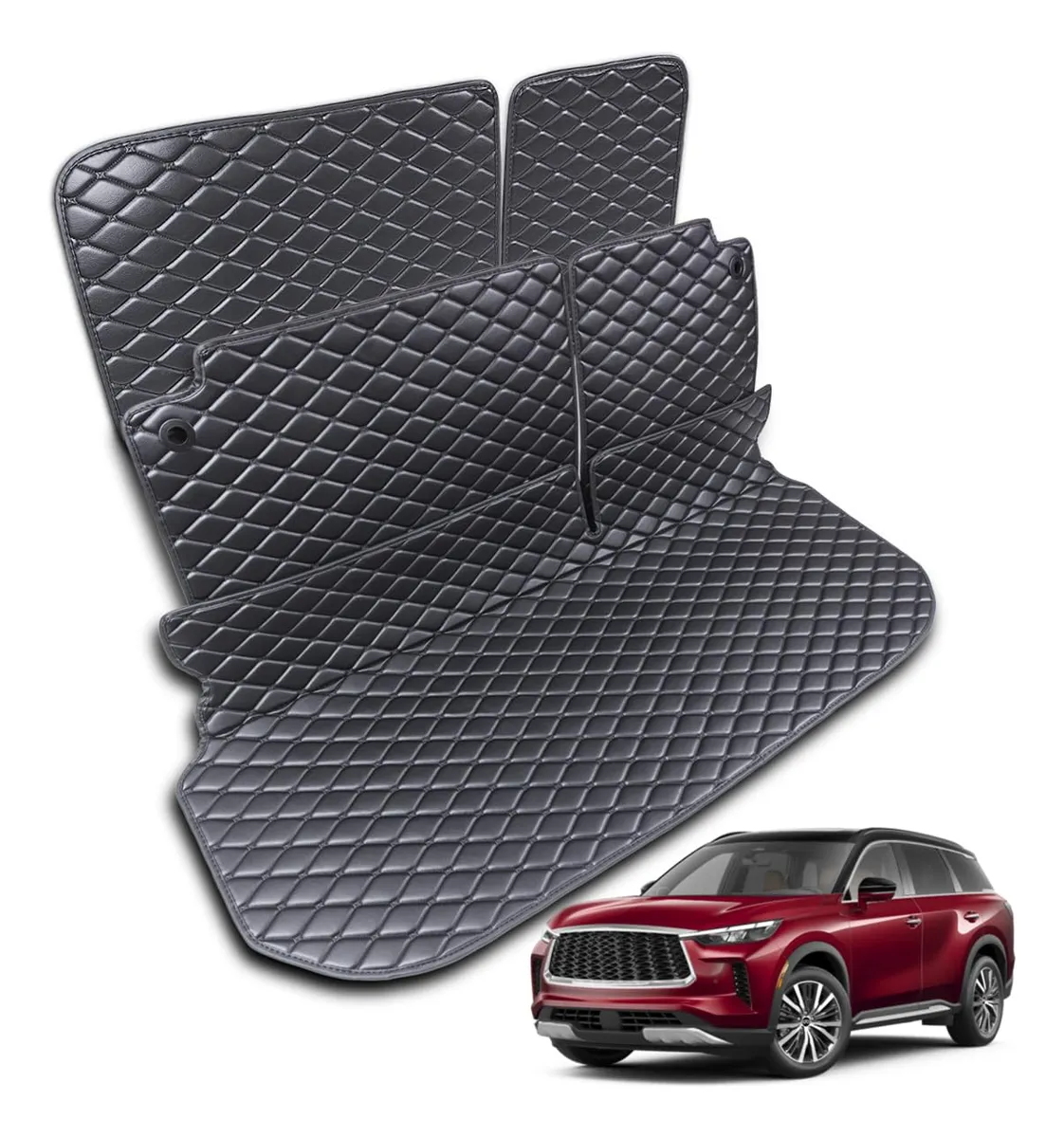 Alfombrillas Antideslizantes 5 Piezas para Infiniti QX60 2022-2025 | Protección Interior Completa y Fácil Limpieza