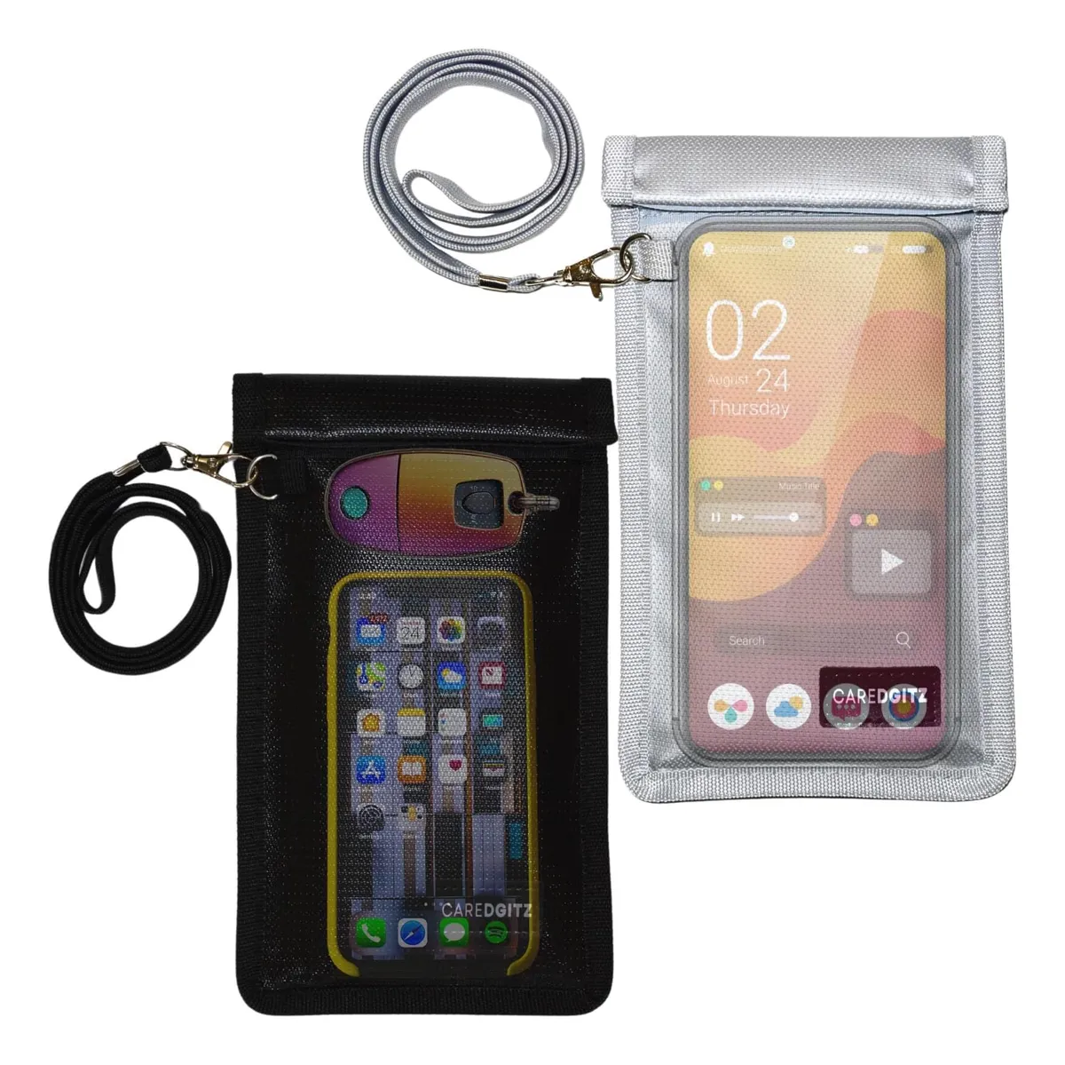 Pack 2 Bolsas Antirrobo Faraday para Teléfonos Móviles y Llaves con Protección RFID y Bloqueo de Señal - Seguridad y Privacidad Garantizada