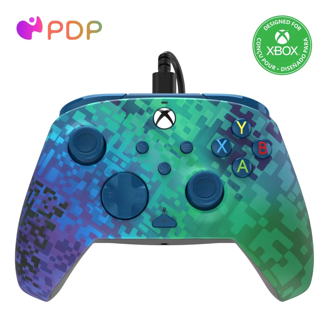 Controlador Avanzado con Cable Verde Glitch para Xbox y PC: Precisión Profesional, Diseño Único y Compatibilidad Total. Disfruta de una experiencia de juego inmersiva y sin interrupciones.