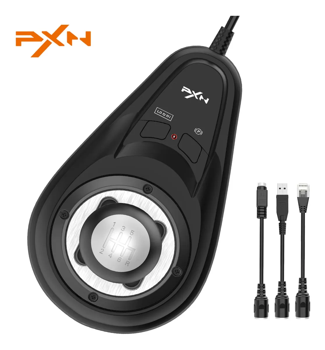 Palanca de Cambios 6 Velocidades con Botón de Freno para PC - Simulador de Conducción Profesional y Videojuegos | Compatible con Juegos de Carreras y Sim