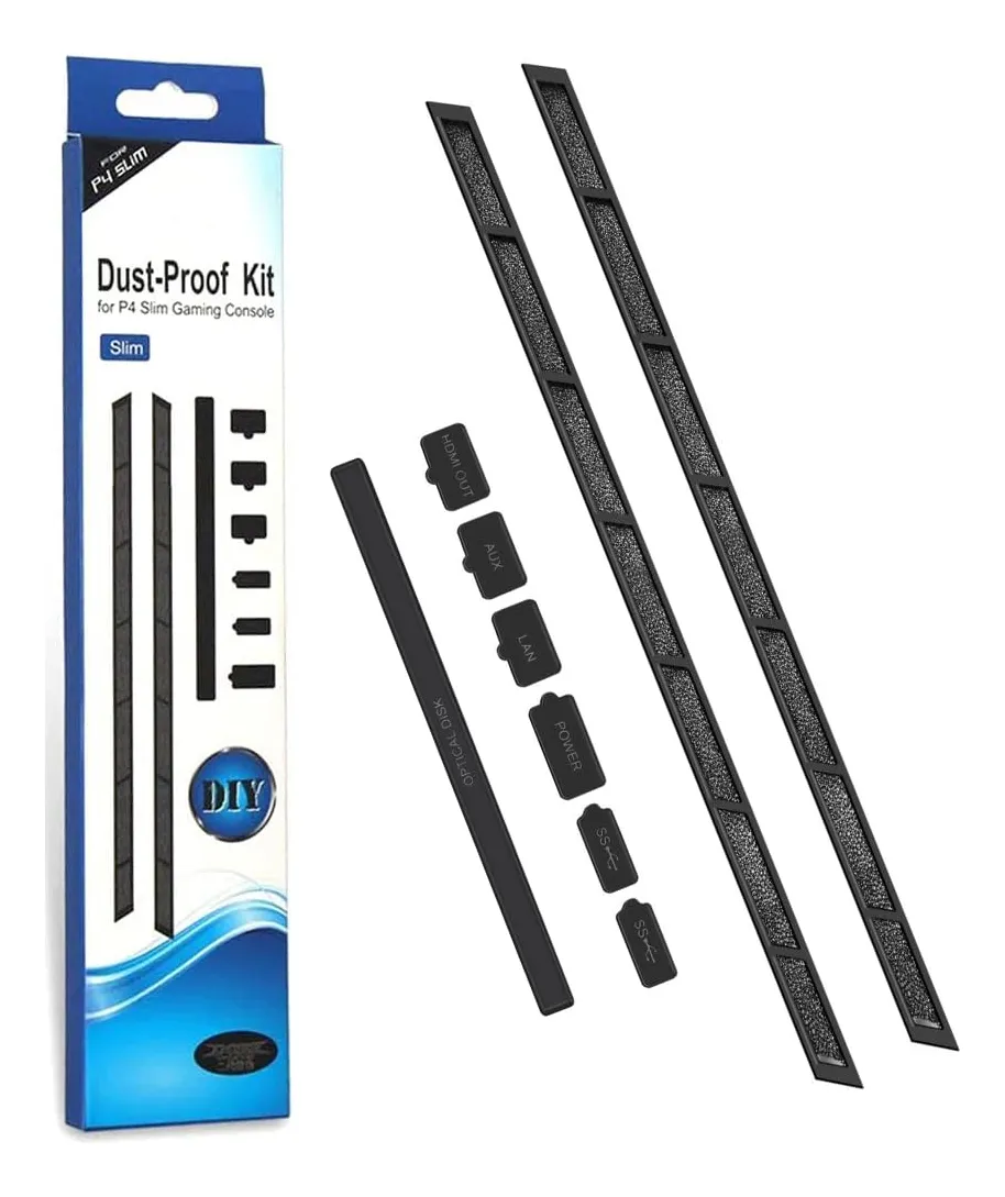 Kit Antipolvo Premium para PS4 Slim: Malla Filtro Protector Completo para Evitar Acumulación de Suciedad y Mejorar Rendimiento | Accesorios Esenciales