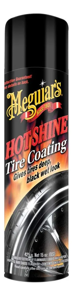 Abrillantador de Llantas Meguiar's Hot Shine 473ml Negro - Acabado Brillante Profesional, Protege y Embellece Neumáticos