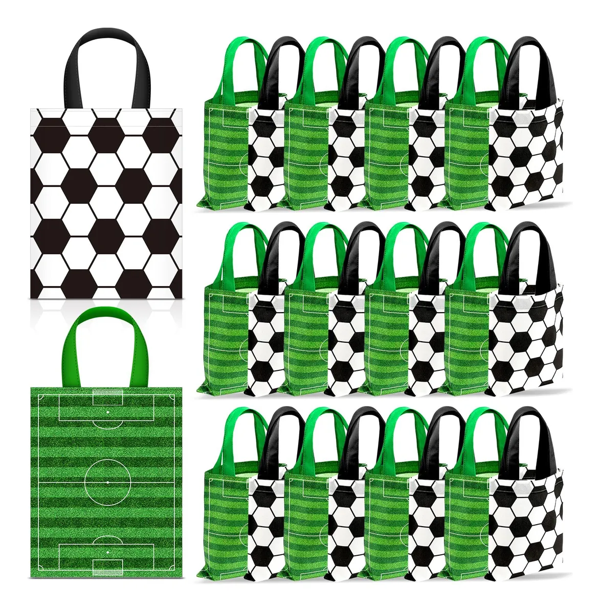 24 Bolsas de Regalo de Fútbol para Niños: Ideales para Fiestas de Cumpleaños y Eventos Temáticos. Diseño Colorido y Divertido. Perfectas para Sorprender a los Pequeños Futbolistas.