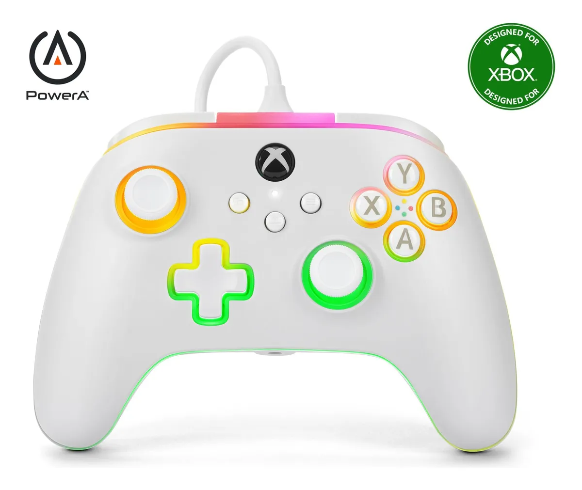 Controlador Alámbrico PowerA Advantage para Xbox Series XS, Blanco: Precisión, Comodidad y Experiencia de Juego Optimizada | Diseñado para Xbox