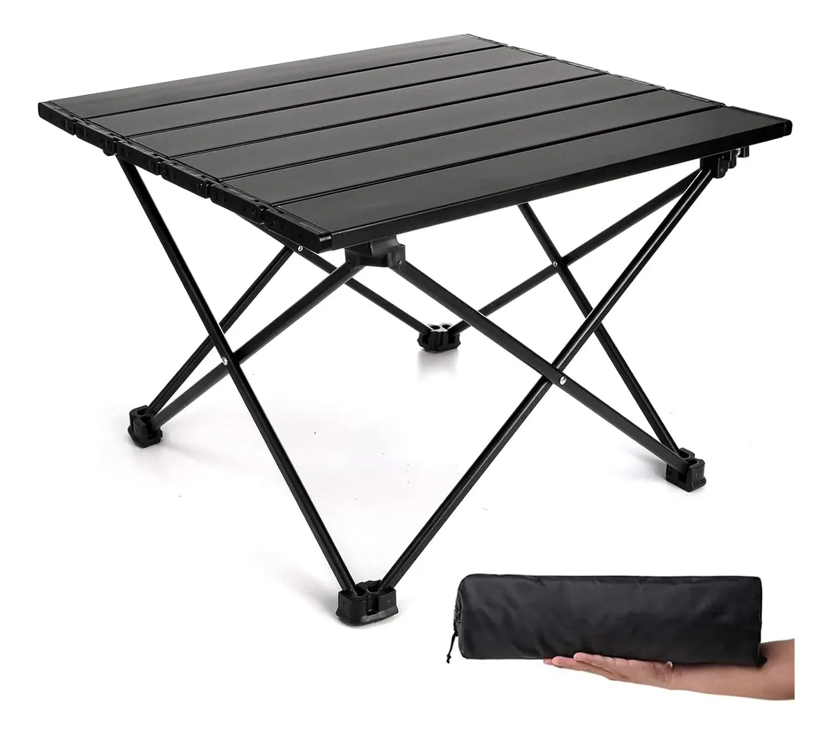 Mesa de Camping Plegable Portátil de Aluminio Ligera - Compacta y Resistente para Exteriores, Picnic y Playa | Medidas 40x35x29 cm