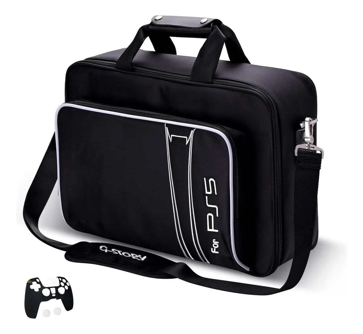 Bolsa de Viaje Protectora Negra para PS5 Slim y Accesorios | Máxima Seguridad y Portabilidad para tu Consola | Almacenamiento Amplio
