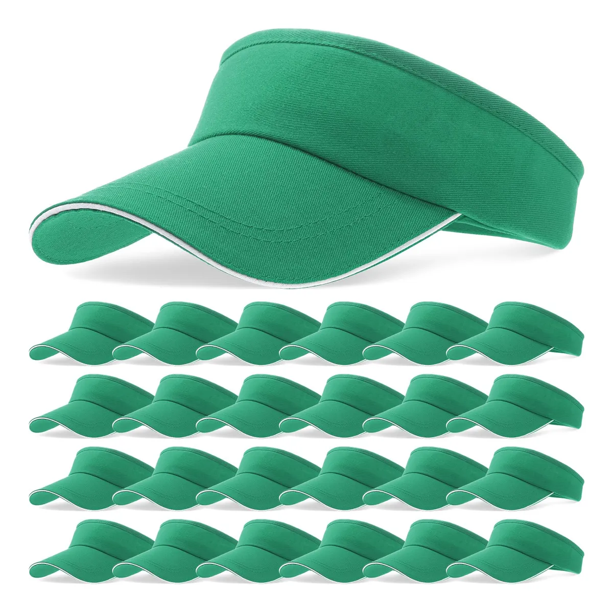 Paquete 24 Viseras Deportivas Unisex con Protección UV - Transpirables, Ajustables, Ideales para Running, Tenis, Ciclismo y Entrenamiento al Aire Libre