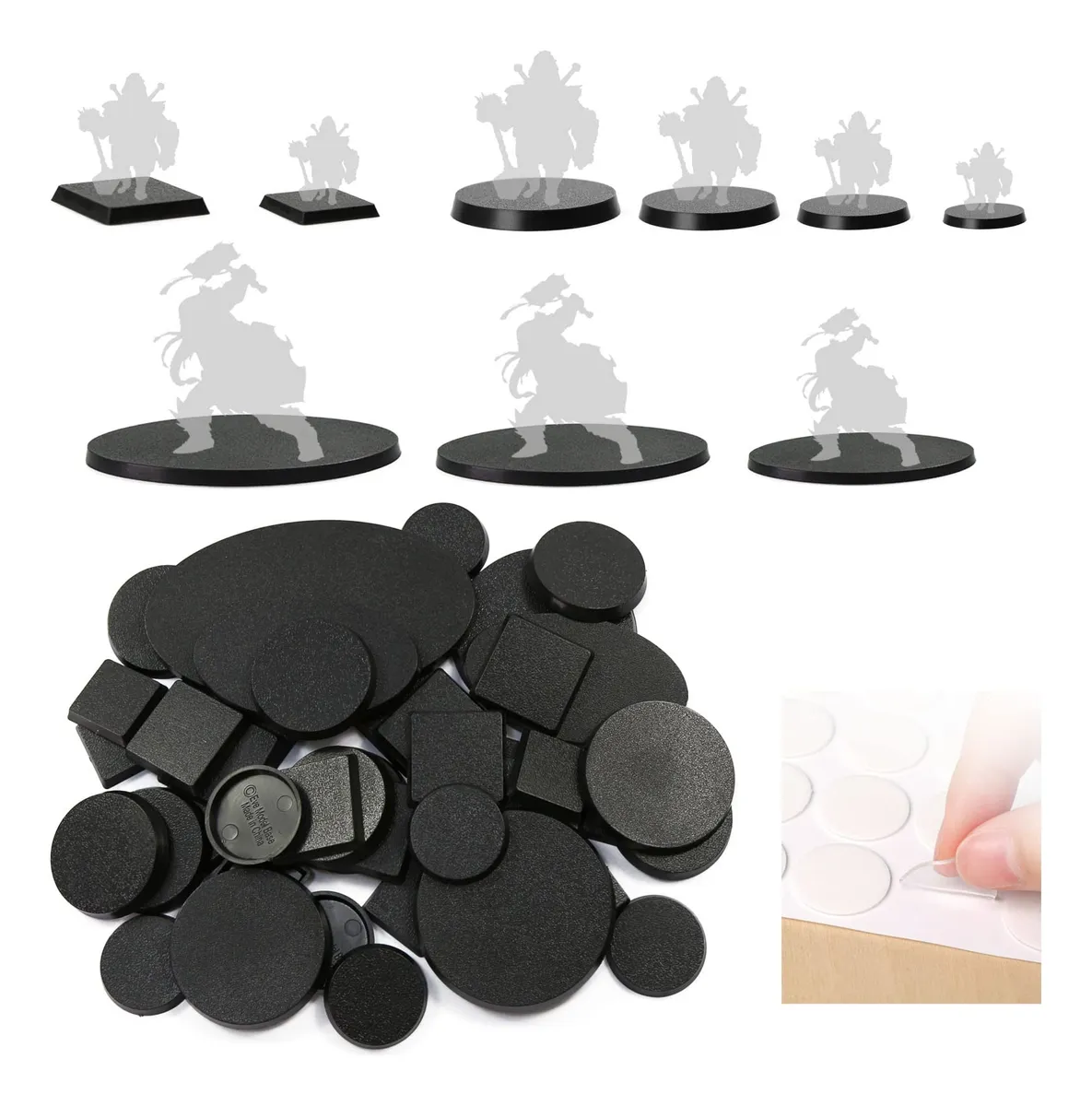 80 Bases Cuadradas Redondas Ovaladas para Juegos de Guerra: Perfectas para Miniaturas, Bases de Ejército, Colecciones y Proyectos DIY | Duraderas y Versátiles