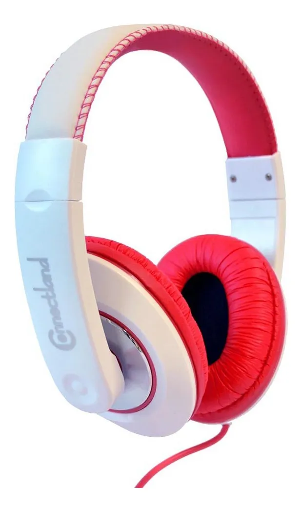 Audífonos Estéreo Over Ear con Micrófono 3.5mm - Sonido Inmersivo y Conexión Universal - Diseño Elegante Blanco y Rojo - Ideales para Llamadas y Música