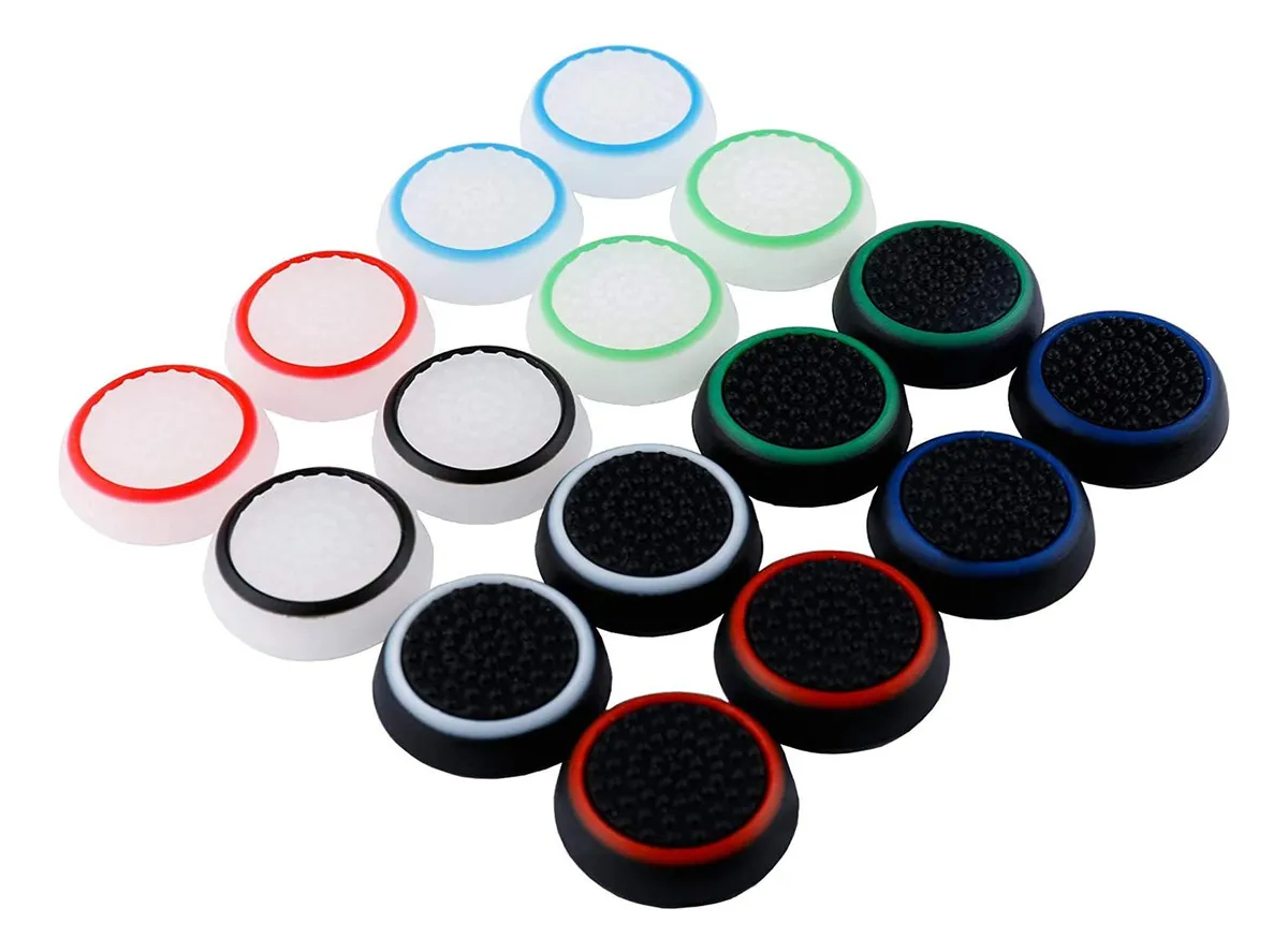 16 Gomitas Texturizadas de Silicona para Thumbstick PS5 y Xbox - Mejora tu Agarre y Precisión en Juegos - Accesorios para Mandos