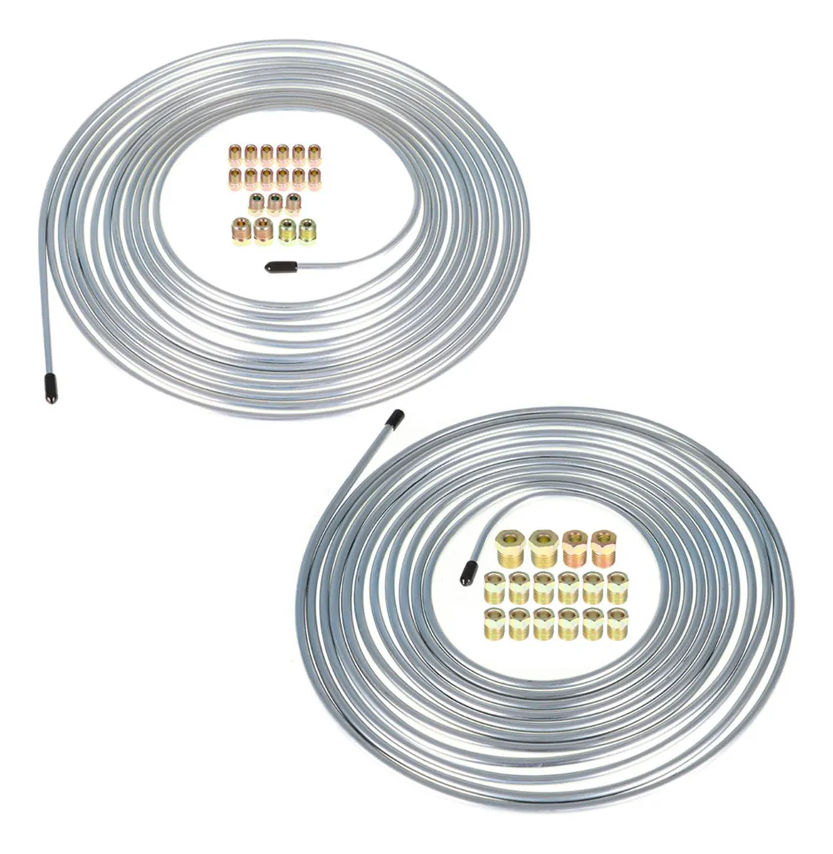 Kit De Línea De Freno De Acero Inoxidable De 3/16″ – Rollo De 8 Pies Con 19 Accesorios – TheStopShop