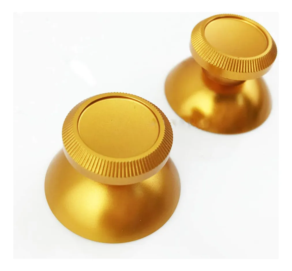 2 Tapas de Repuesto para Joystick Analógico PS4, PS3, Xbox | Metal Dorado Duradero | Mejora Agarre y Precisión | Accesorio Gamer de Alta Calidad