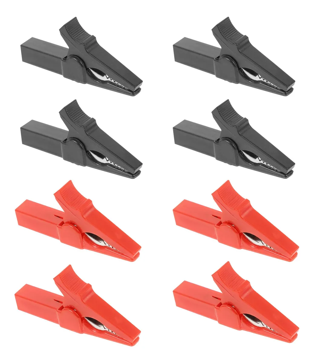 8 Piezas Clips de Cocodrilo Metálicos para Pruebas de Laboratorio | Pinzas Eléctricas de Cocodrilo Seguras y Resistentes | Ideal para Conexiones Eléctricas y Proyectos DIY