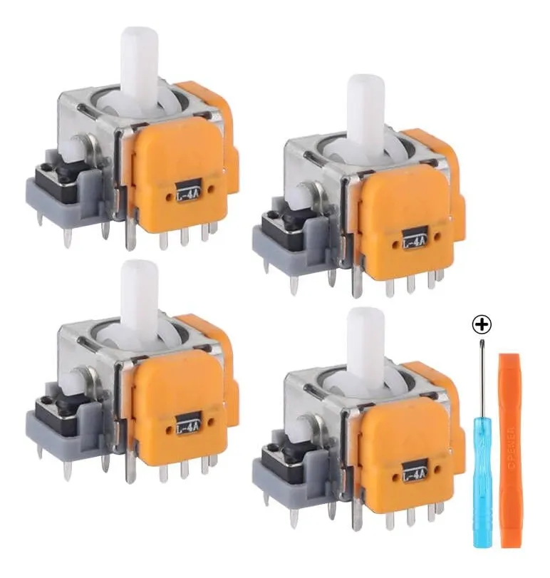 4 Joysticks de Repuesto para Controlador Nintendo Switch Pro - Reemplazo Completo con Thumbsticks Analógicos para Juego Duradero - Pack 4 Piezas Color Negro