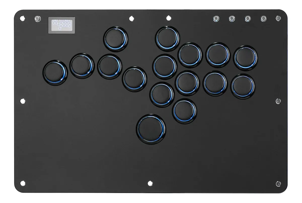 Controlador Arcade Retro R16 Rosa 16 Botones - Experiencia de Juego Clásica y Precisa | Diseño Compacto para Diversión Arcade