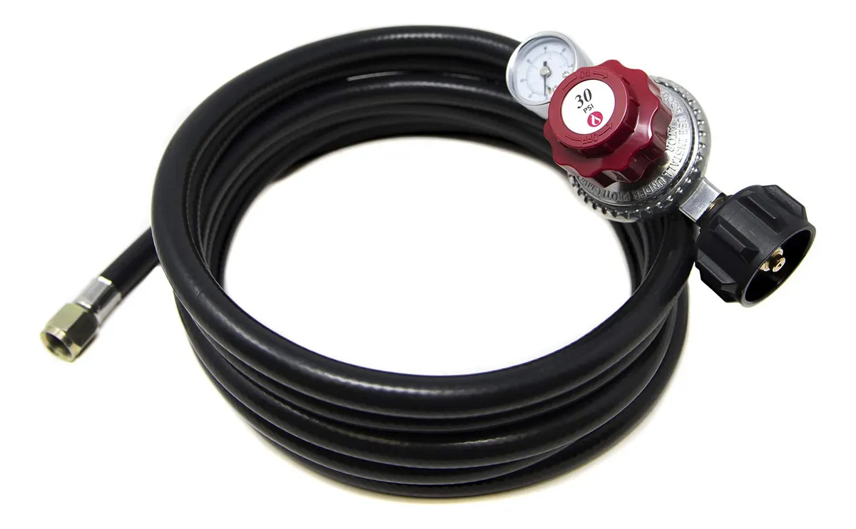 Parrilla de Gas Universal QCC1 con Manguera y Regulador de Propano - Cocina Exterior Versátil y Segura - Ideal para Barbacoas y Eventos al Aire Libre