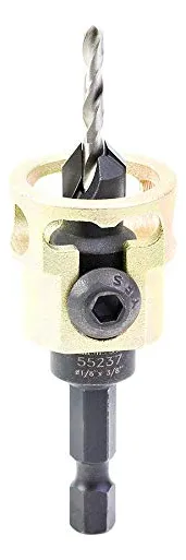 Avellanador Ajustable de Carburo para Madera y Metal, Diámetro 9.5 Mm, Ángulo de 49 Grados, Ideal para Preparación de Agujeros Precisos