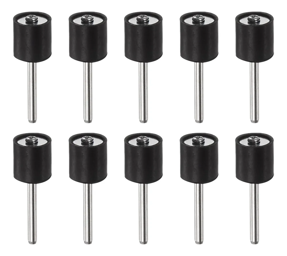 10 Mandriles de Goma para Lijado 12.7 mm Vástago 3.175 mm - Accesorios de Herramientas Rotativas para Acabado de Superficies Metálicas y de Madera