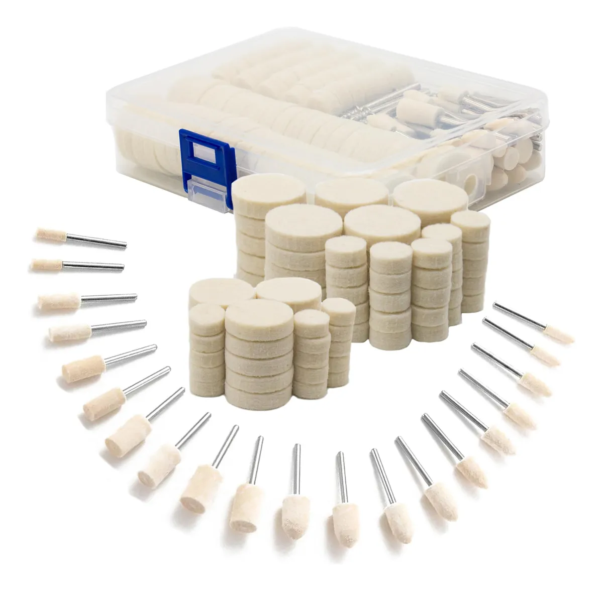 110 Piezas Ruedas de Pulido de Lana para Herramientas Dremel - Acabado Profesional y Detallado - Accesorios Esenciales para Manualidades y Bricolaje