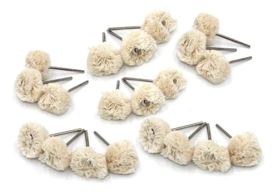 20 Ruedas de Pulido de Algodón Suave 3mm para Herramientas Rotatorias - Acabado Profesional y Brillante