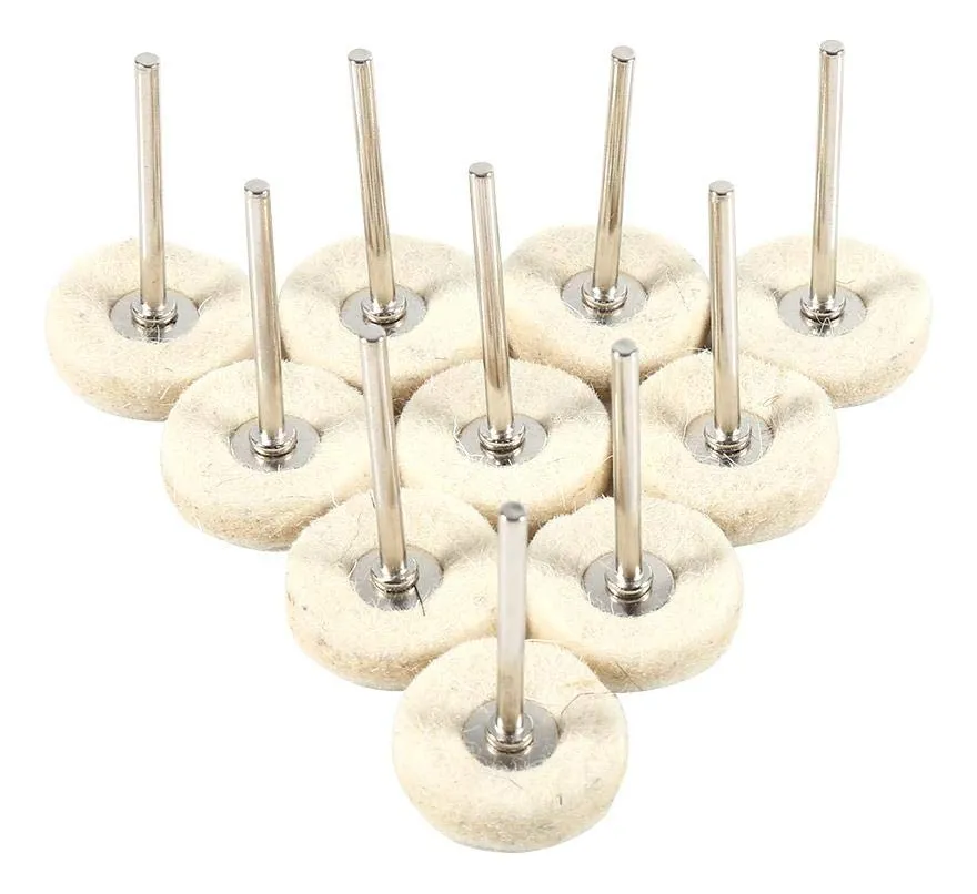 10 Brochas Fieltro Lana Pulir Herramienta Giratoria | Juego Profesional para Acabados Brillantes | Accesorios Detalle Manualidades