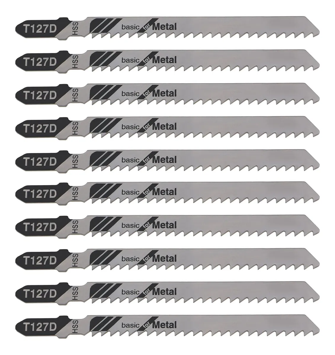 10 Hojas de Sierra de Calar T127D para Metal, Madera y Plástico - Corte Preciso y Rápido, Pack Versátil para Herramientas Eléctricas