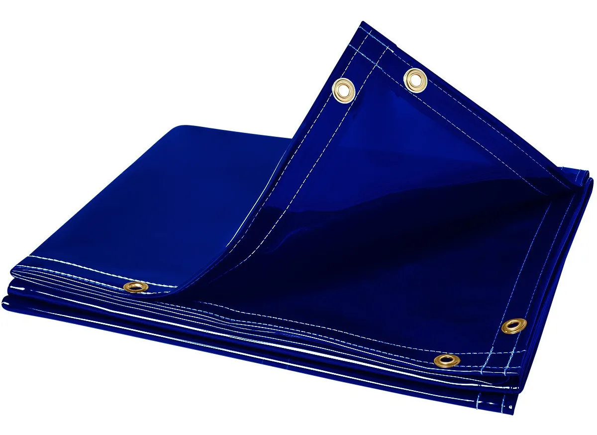 Lona Vinílica Transparente Azul para Soldadura Profesional 6x8 Pies - Protección Segura y Duradera para tu Espacio de Trabajo - Vinilo Resistente de Alta Calidad
