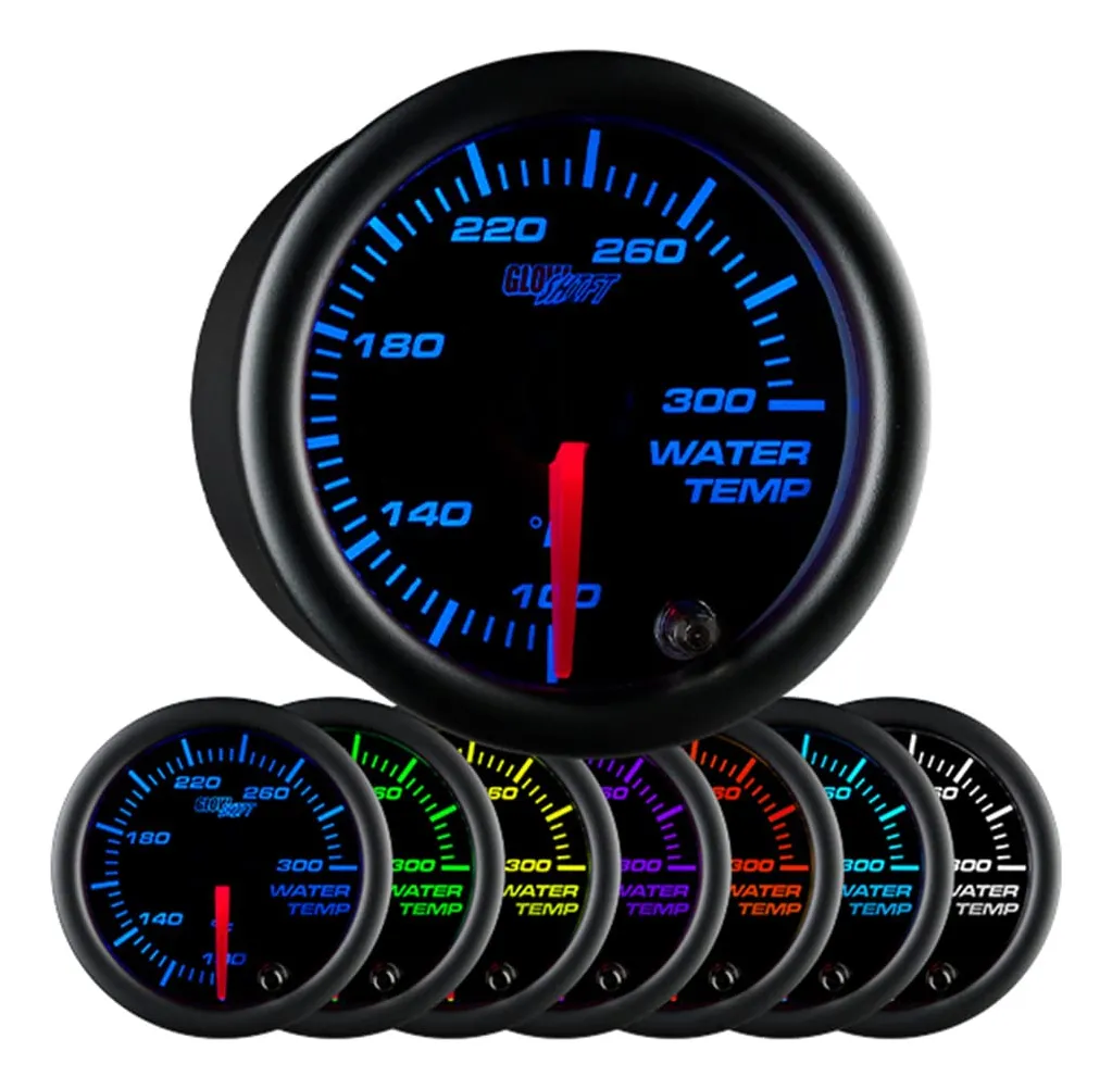 Manómetro Digital de Temperatura de Agua para Automóvil - Pantalla LED 7 Colores, Diseño Moderno Black | Control Preciso y Fácil Instalación