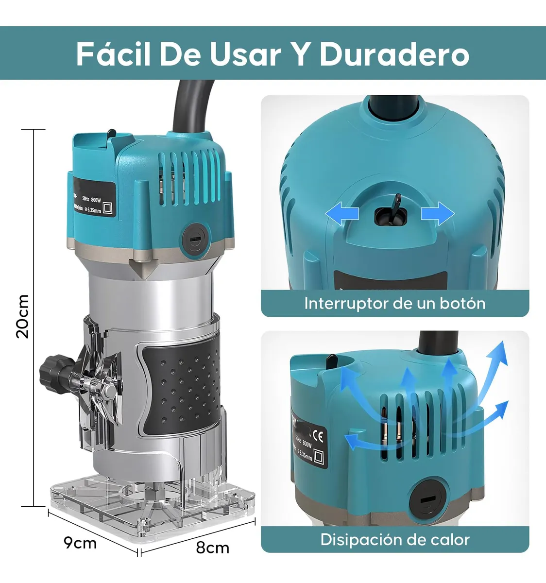Freund Router Madera Router para Madera Eléctrico 800W Profesional con 15 Brocas para ...