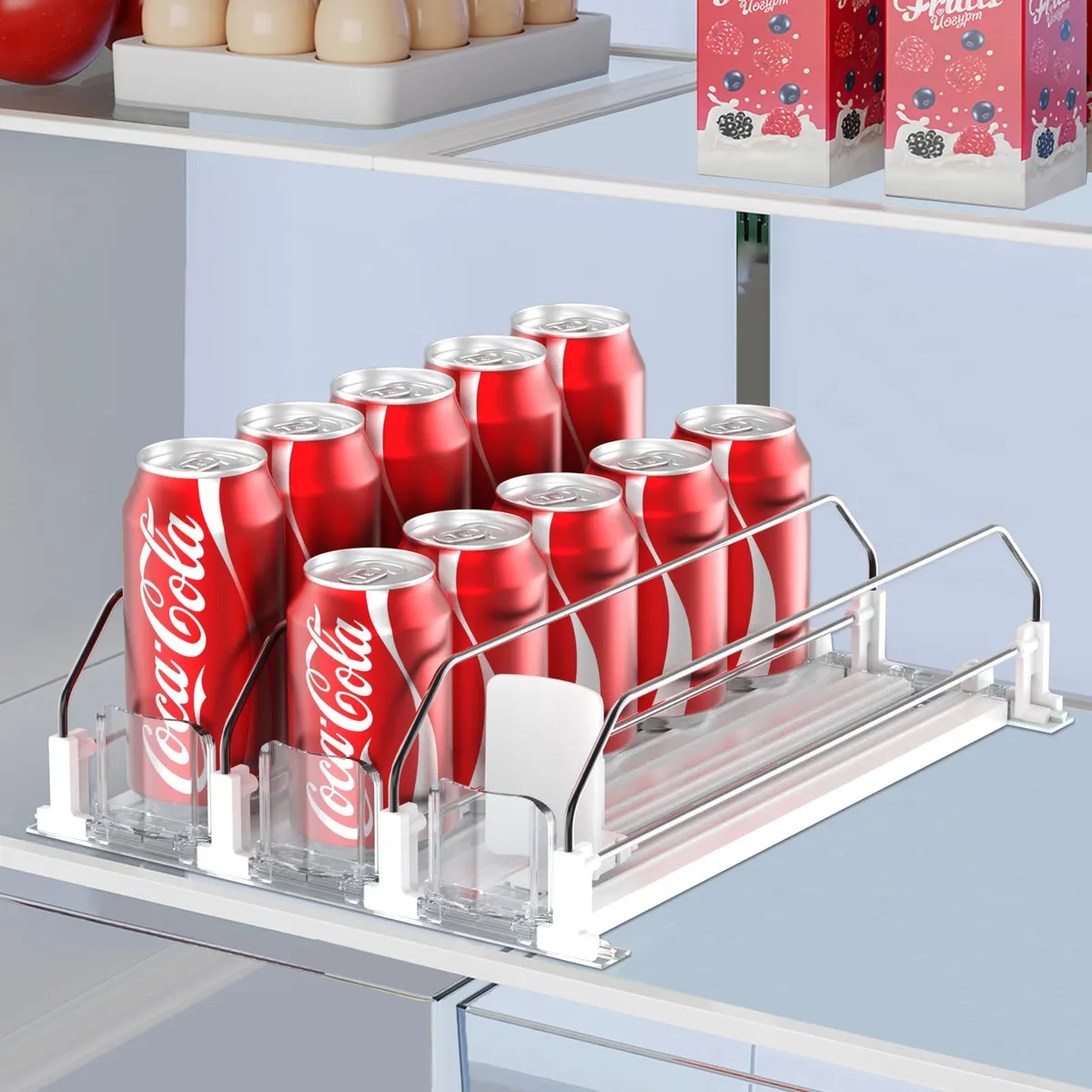 Dispensador Automático de Bebidas para Nevera: Organizador Inteligente y Eficiente para Tu Refrigerador. Maximiza Espacio y Ten Tus Bebidas a Mano.