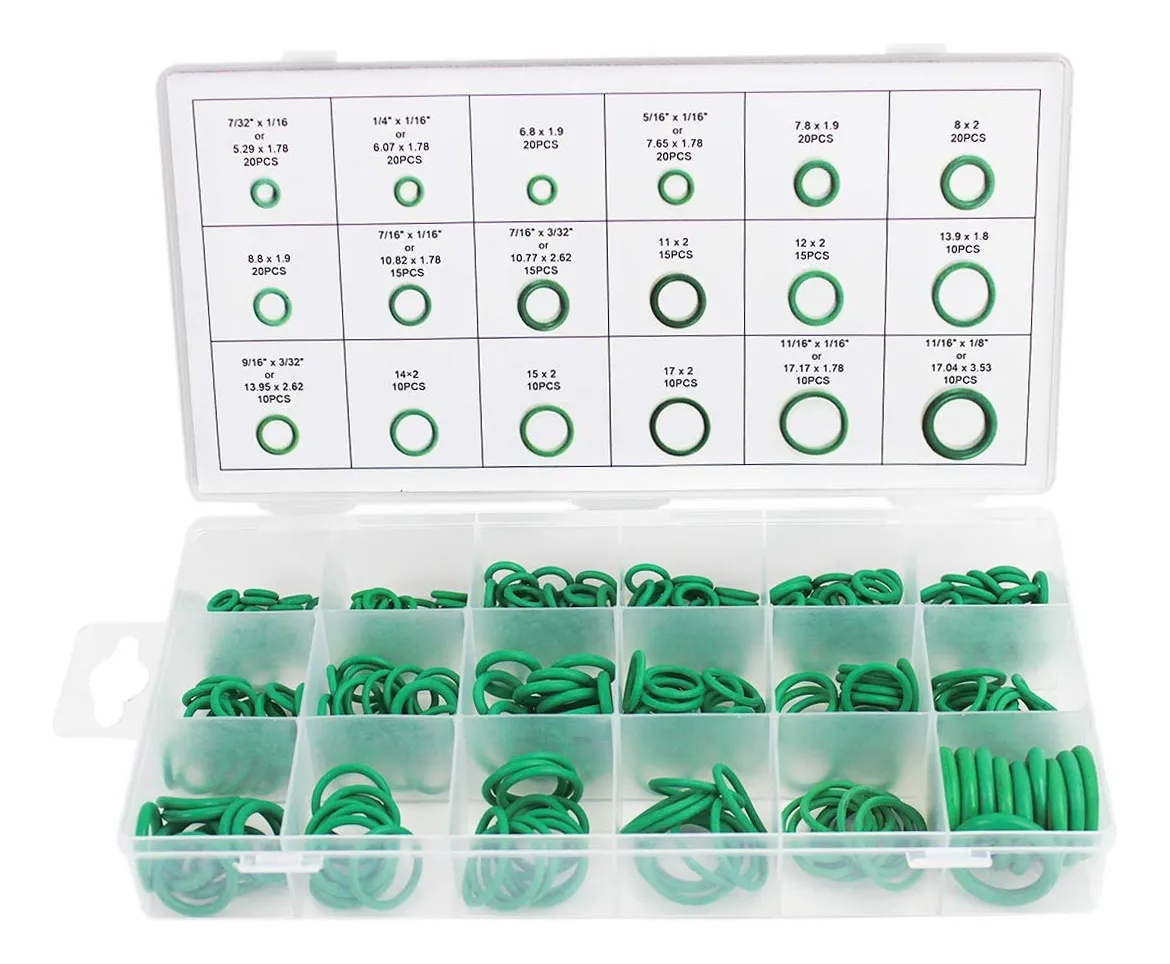 Juego de 270 Juntas Tóricas de Goma para A/C Automotriz - Kit Surtido de O-rings de Caucho Sellado Duradero y Confiable para Reparaciones y Mantenimiento