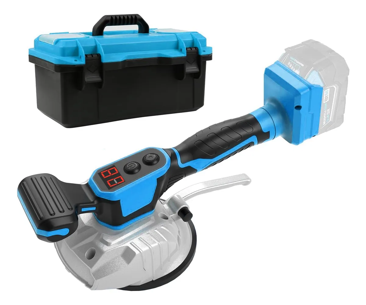 Máquina Vibradora Inalámbrica Profesional para Colocar Azulejos y Revestimientos - 8 Velocidades, Azul, Alta Eficiencia y Acabado Perfecto