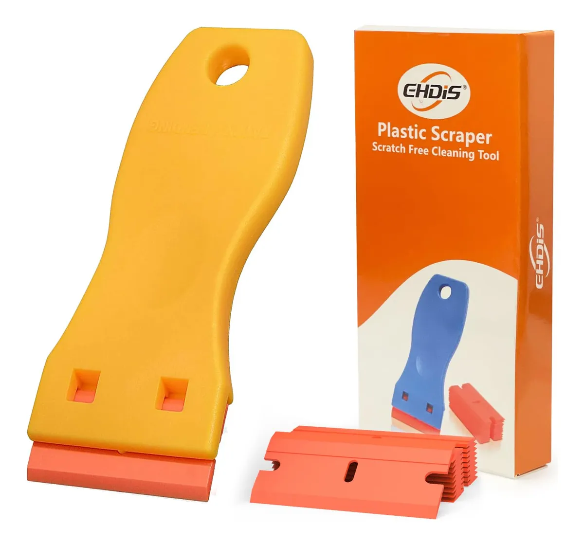 Rascador de Cuchillas de Afeitar de Plástico Amarillo con 10 Cuchillas Doble Filo - Afeitado Preciso y Suave para tu Piel | Herramienta Profesional de Higiene Personal