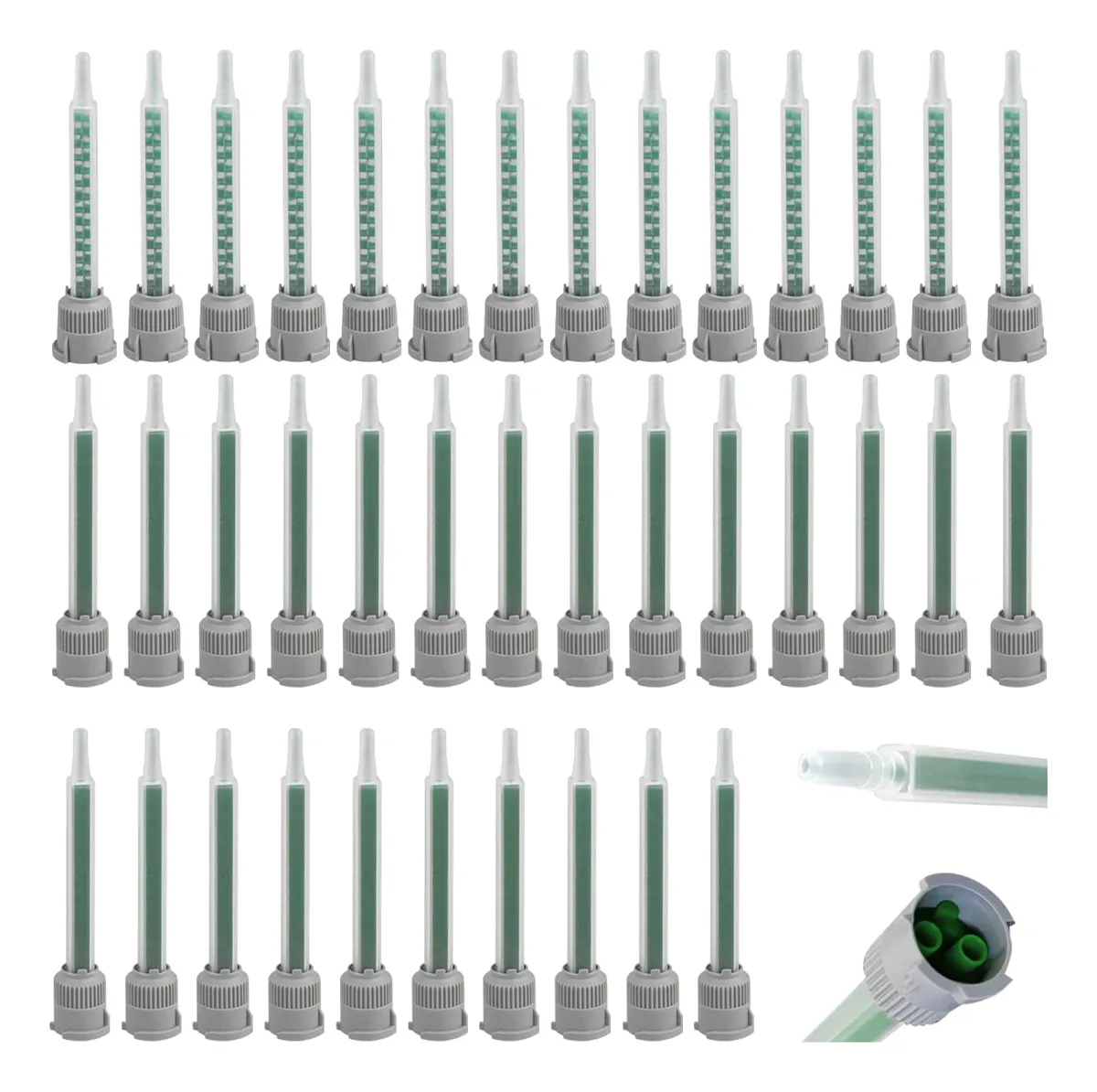 40 Piezas Boquillas Mezcla Resina Epoxi: Aplicador Preciso para Adhesivos y Materiales de Manualidades | Kit Profesional de Dosificación y Mezclado