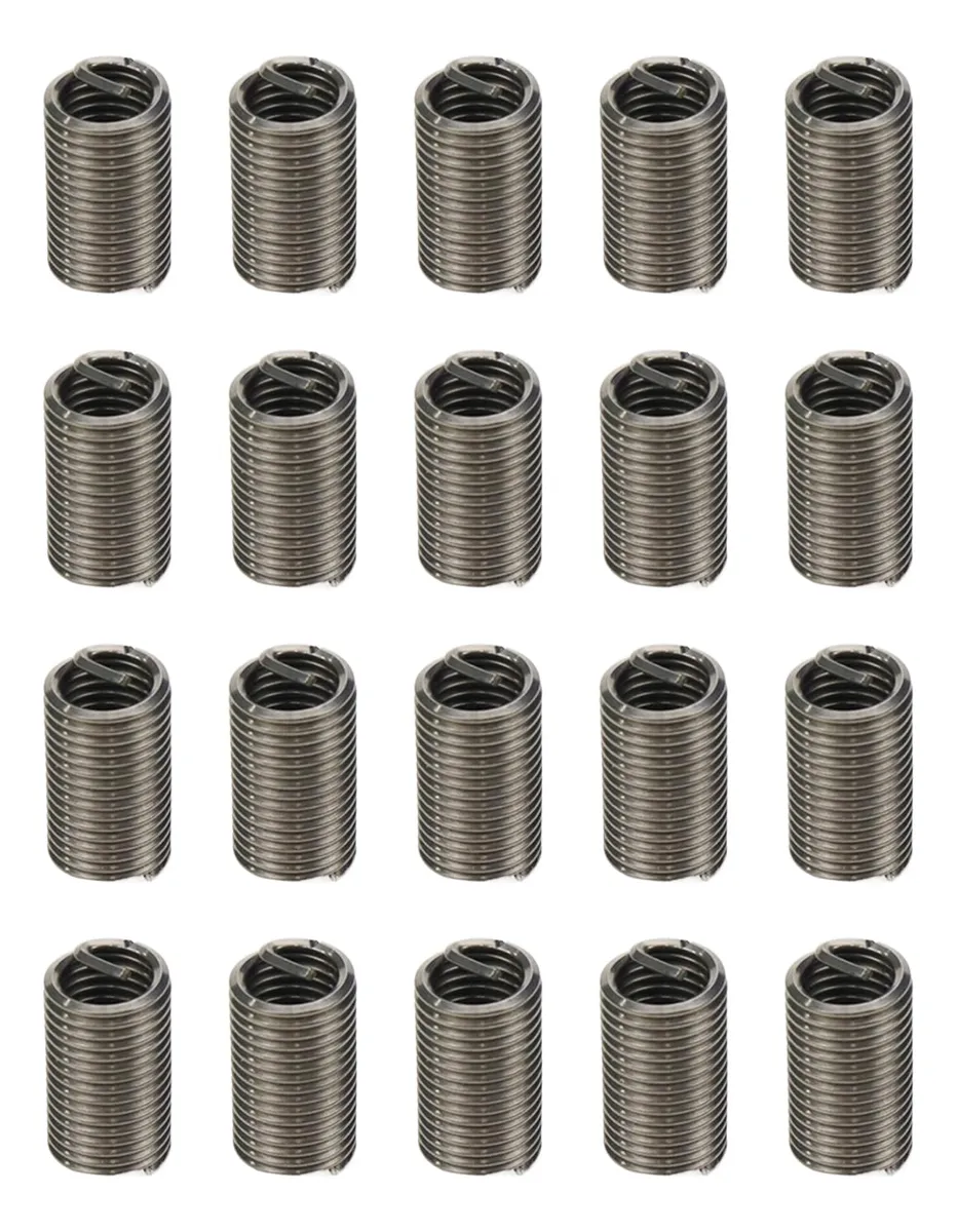 20 Piezas de Insertos de Rosca de Acero Inoxidable 304 Métrica - Reparación y Refuerzo Duradero para Metales - Tornillería de Alta Resistencia