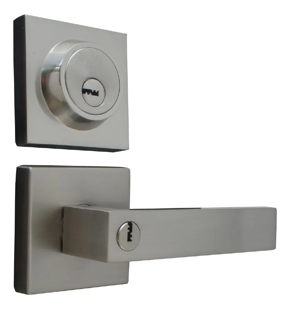 Combo Castelli Llave Maestra Niquel Satin Yale MX89081 para Puerta - Seguridad y Diseño Moderno en Caja Cerrada