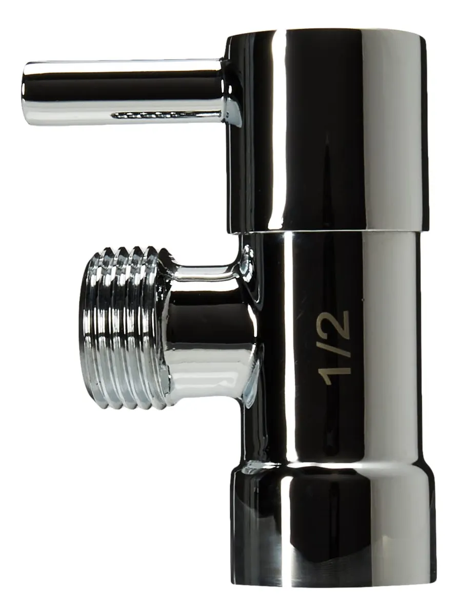 Llave de Control Angular 1/4 de Vuelta Diseño Redondo en Cromo | Grifería Duradera y Elegante para Baño y Cocina