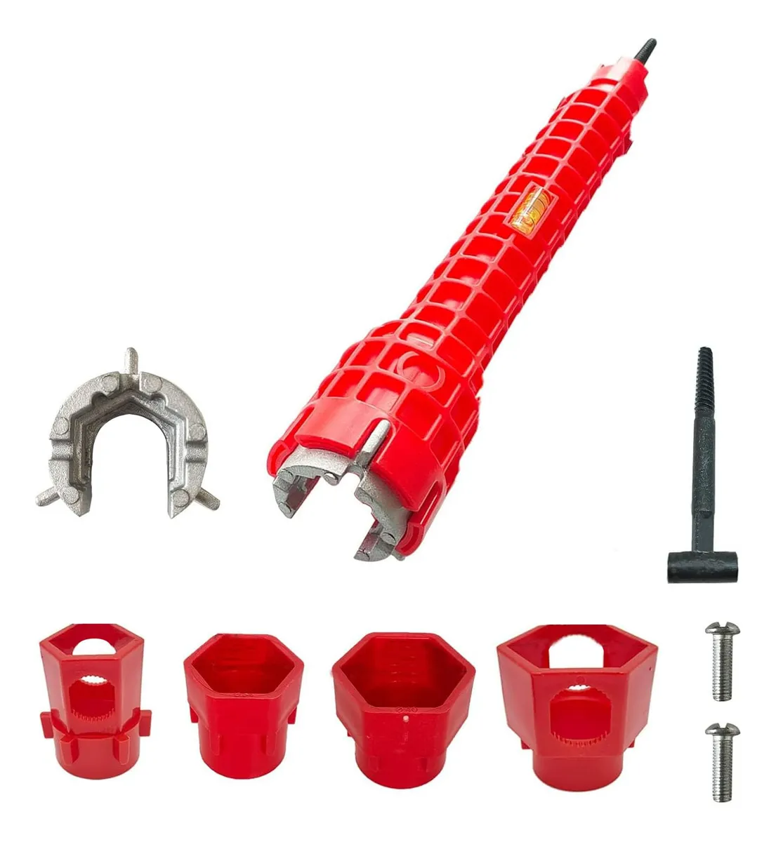 Llave de Tubería Multifuncional 14 en 1 para Plomería Profesional y Hogar - Herramienta Versátil para Reparaciones y Montajes de Tuberías - Color para Fácil Identificación
