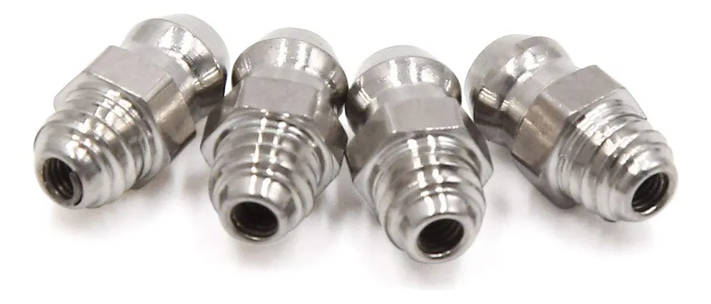 Juego de 4 Boquillas de Engrase Uxcell, Conector Rápido para Aplicación de Grasa Industrial, Rosca M6 x 1mm, Acabado Plateado Duradero para Maquinaria Pesada