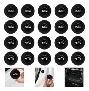 20 Almohadillas de Silicona Antigolpes para Puerta de Coche | Protección Universal Anti-Rasguños | Negro Resistente y Duradero