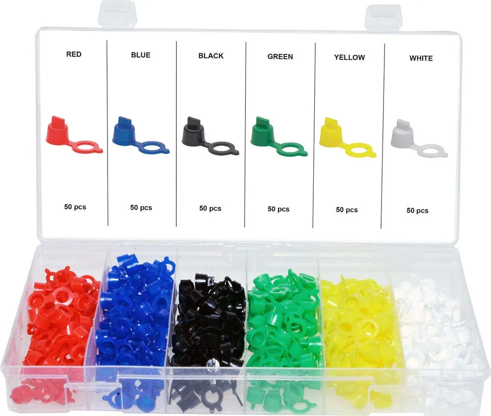300 Tapones de Plástico para Purga de Frenos - Kit Versátil 6 Colores - Accesorios Esenciales para Mantenimiento Automotriz Profesional y Casero - Duraderos y Resistentes