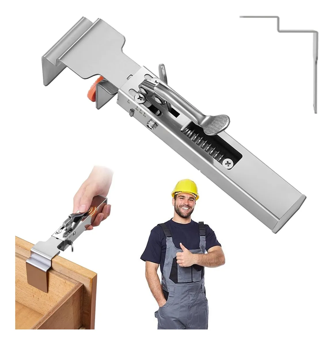 Abrazadera de Fijación Ajustable para Cajón Extraíble | Soporte Robusto y Seguro para Muebles | Fácil Instalación | Adaptable a Diversos Grossores