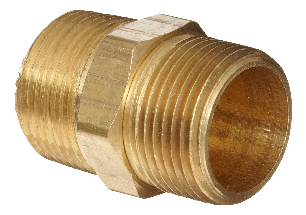 Montaje Tubería Latón Boquilla Hexagonal Macho 1 Pulgada para Conexiones Hidráulicas y Fontanería Profesional