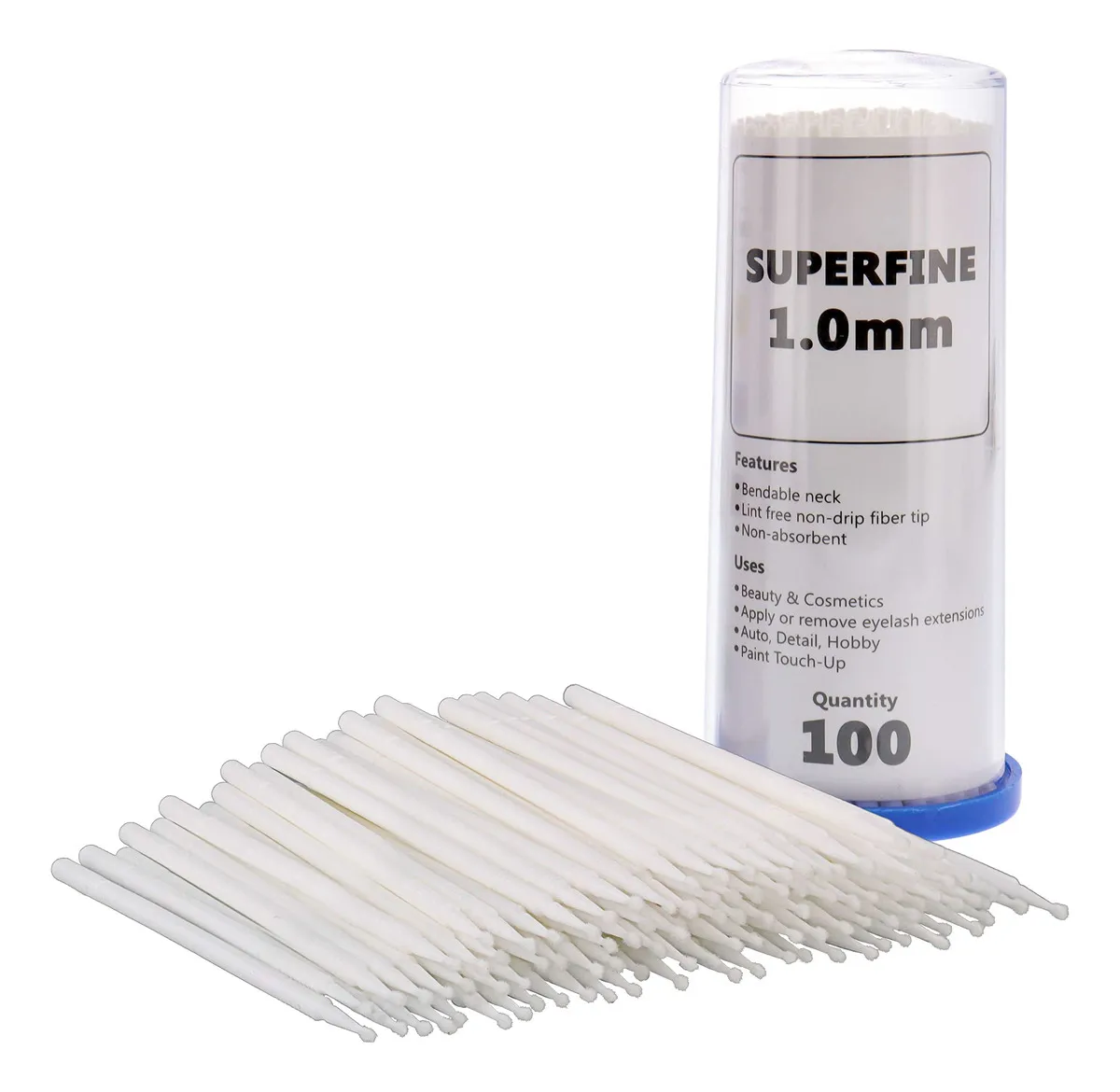 100 Pinceles Desechables de Retoque para Pintura, Punta Fina 1 Mm, Ideal para Detalles y Acabados Profesionales