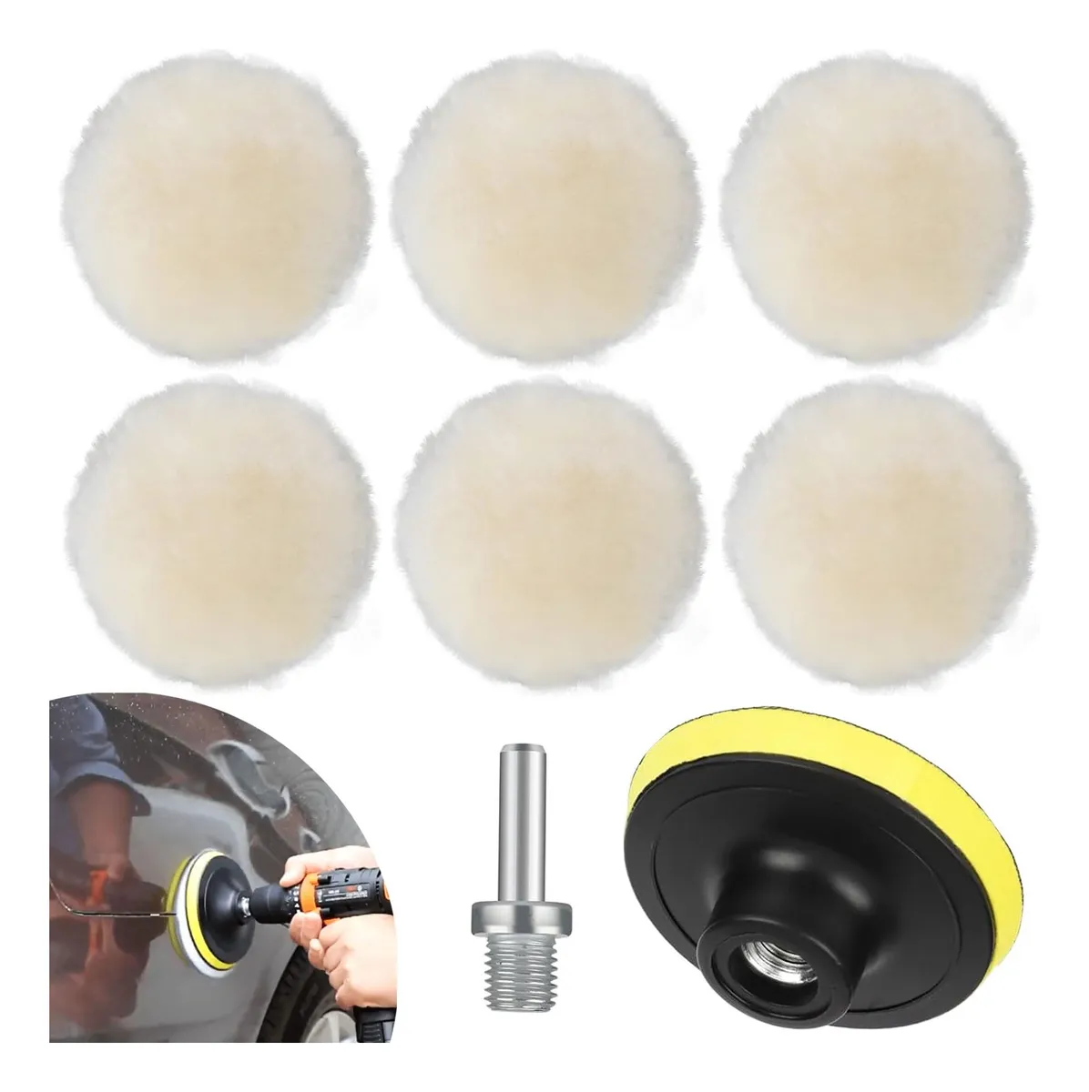 8 Almohadillas De Pulido Para Taladro Con Gancho Trasero - Kit Completo Para Restauración Y Acabado De Superficies